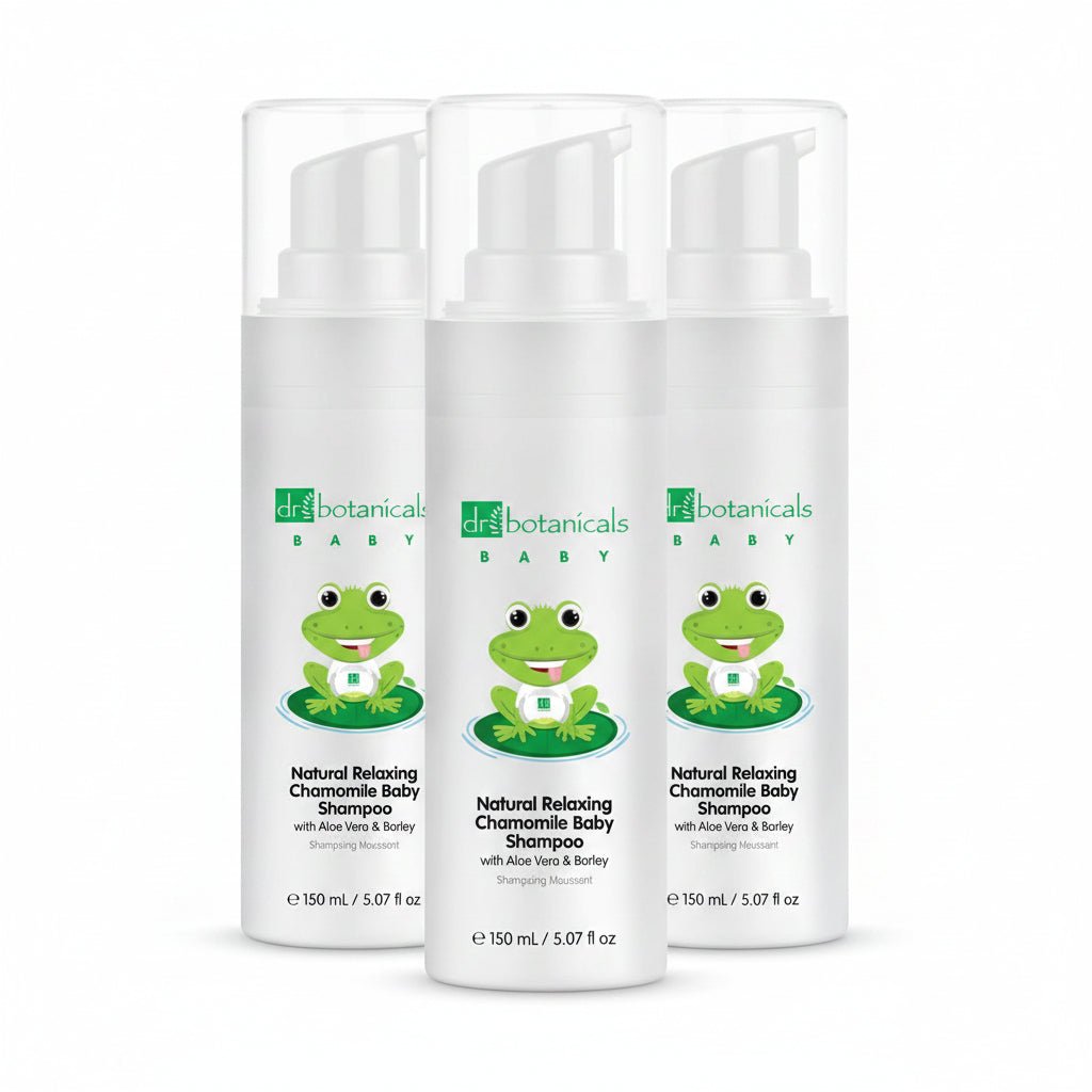 Dr Botanicals Natural Relaxing Chamomile Baby Shampoo with Aloe Vera 150ml x 3 - liquidation.store
