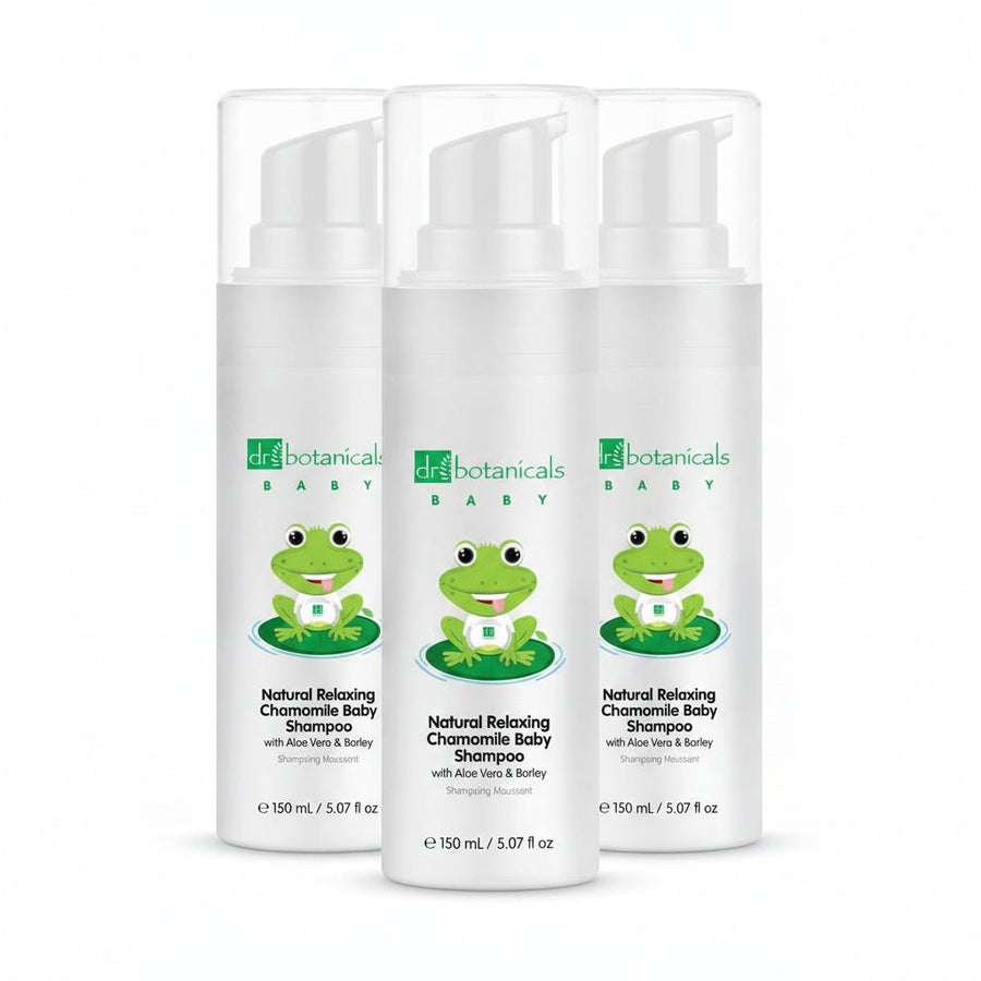 Dr Botanicals Natural Relaxing Chamomile Baby Shampoo with Aloe Vera 150ml x 3 - liquidation.store