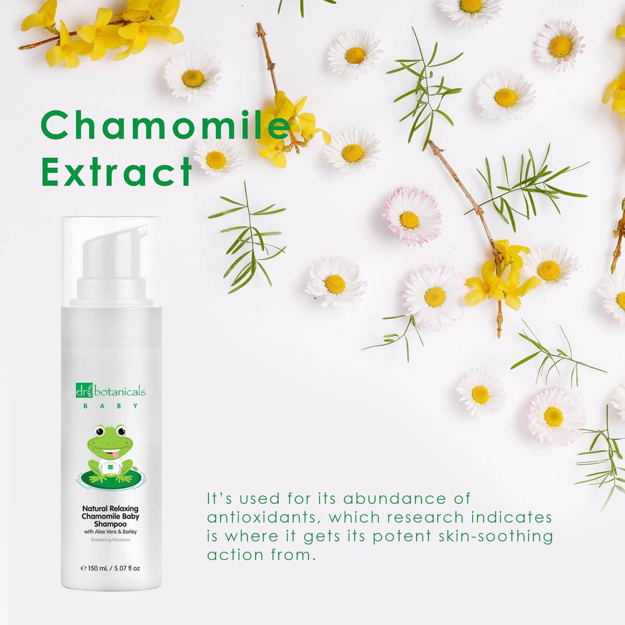 Dr Botanicals Natural Relaxing Chamomile Baby Shampoo with Aloe Vera 150ml x 3 - liquidation.store