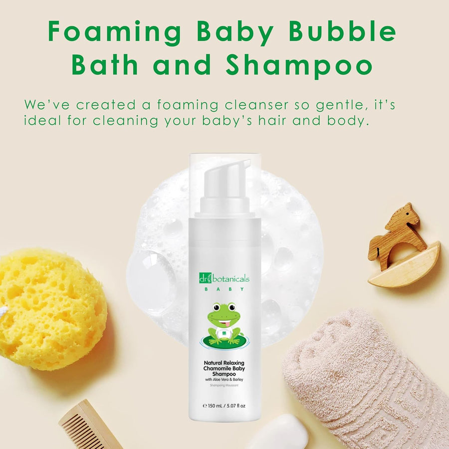 Dr Botanicals Natural Relaxing Chamomile Baby Shampoo with Aloe Vera 150ml x 3 - liquidation.store