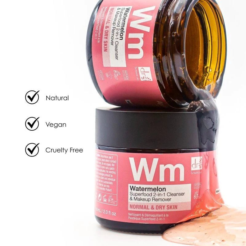 Dr Botanicals Watermelon Superfood 2 - In - 1 Cleanser & Makeup Remover 60ml - liquidation.store
