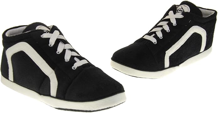 Dunlop Mens High Top Sneaker Black Slippers - XL (UK 11 - 12) - liquidation.store