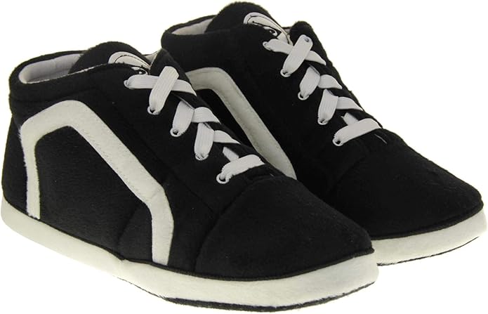 Dunlop Mens High Top Sneaker Black Slippers - XL (UK 11 - 12) - liquidation.store