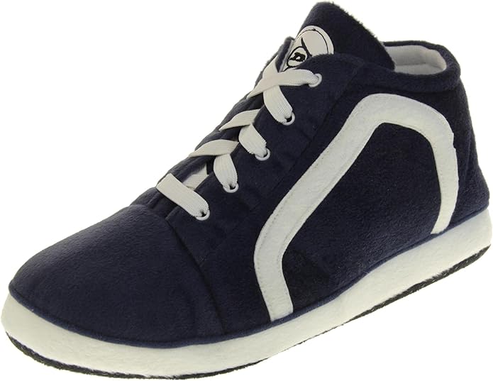 Dunlop Mens High Top Sneaker Navy Slippers - XL (UK 11 - 12) - liquidation.store