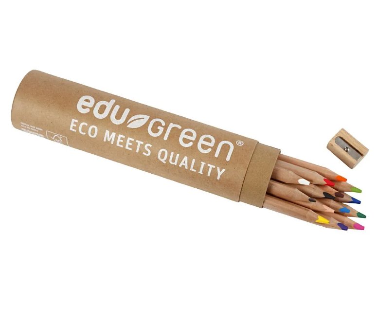 EduGreen Coloured Chunky Pencils - 13 pack +sharpener - liquidation.store