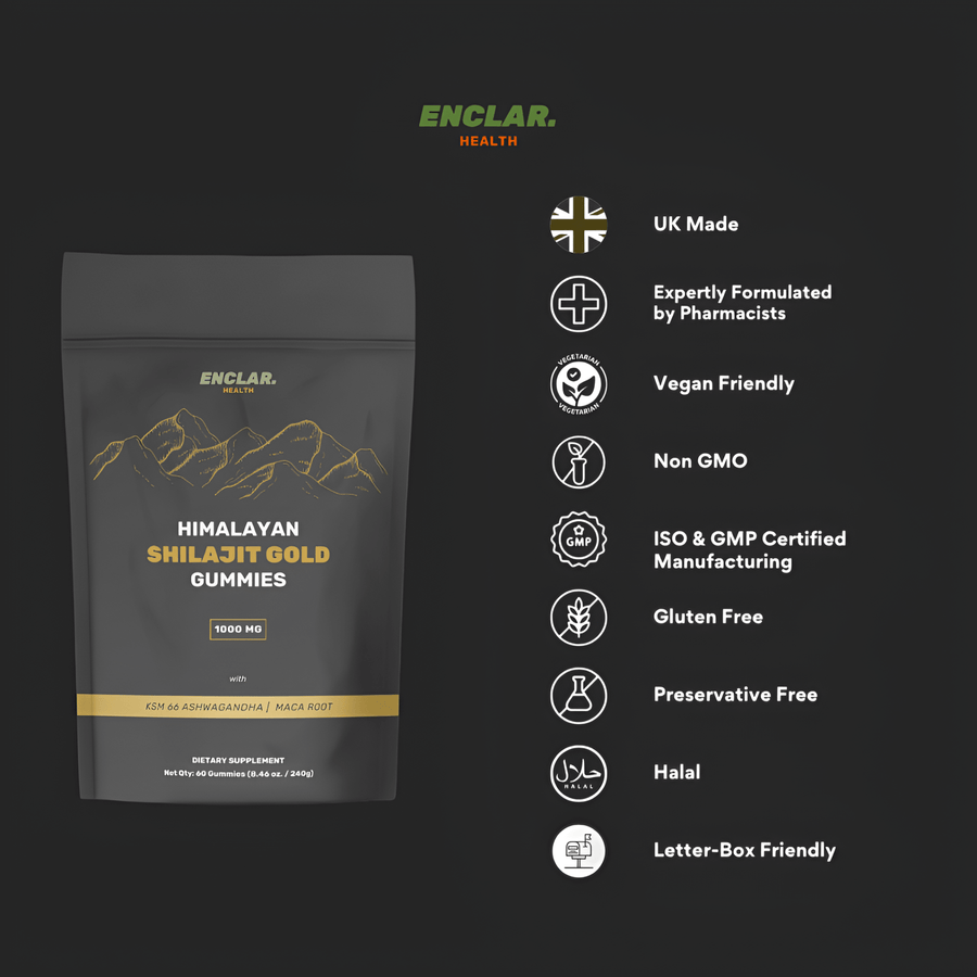 Enclar Health Shilajit, Ashwagandha & Zinc Gummies – 60 gummies - liquidation.store