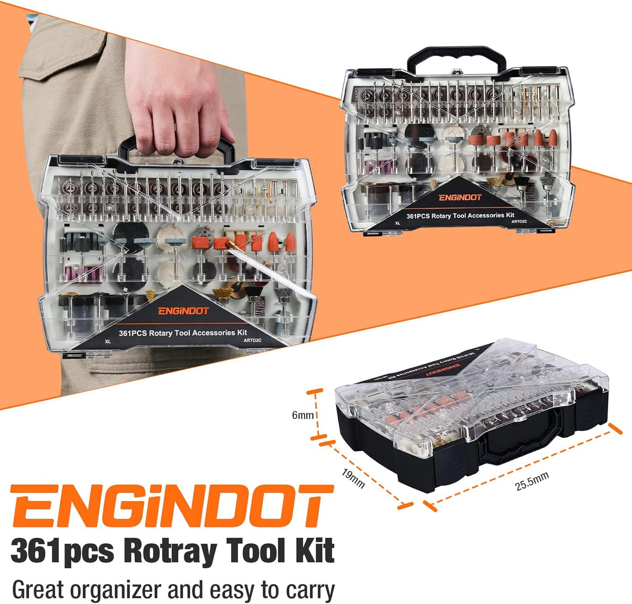 ENGiNDOT 361pcs Rotary Tool Accessories Kit - liquidation.store