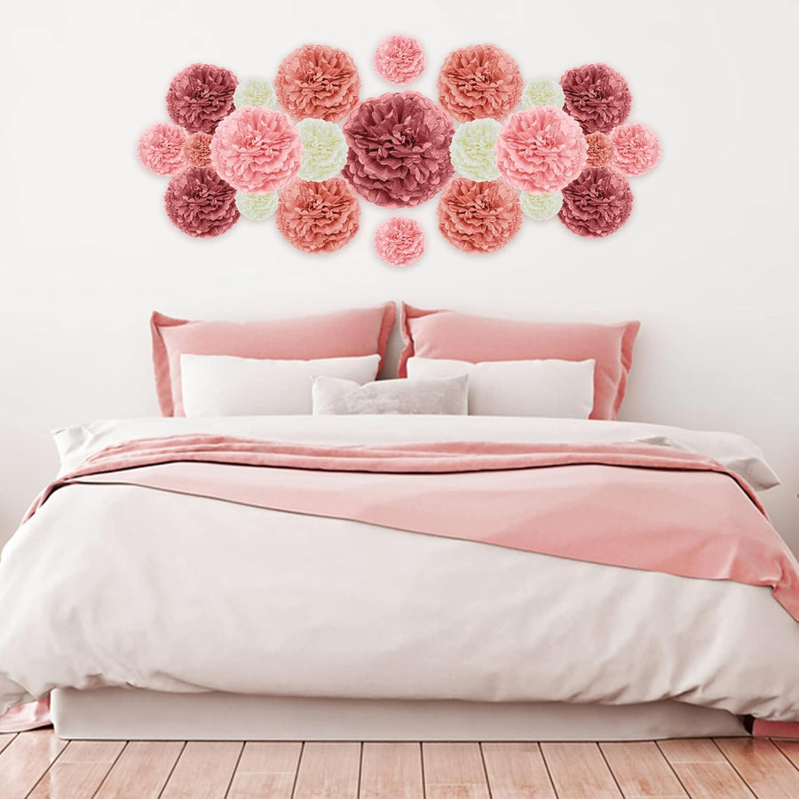 EpiqueOne 20 Piece Colourful Tissue Paper Pom Pom Wall Decorations - liquidation.store