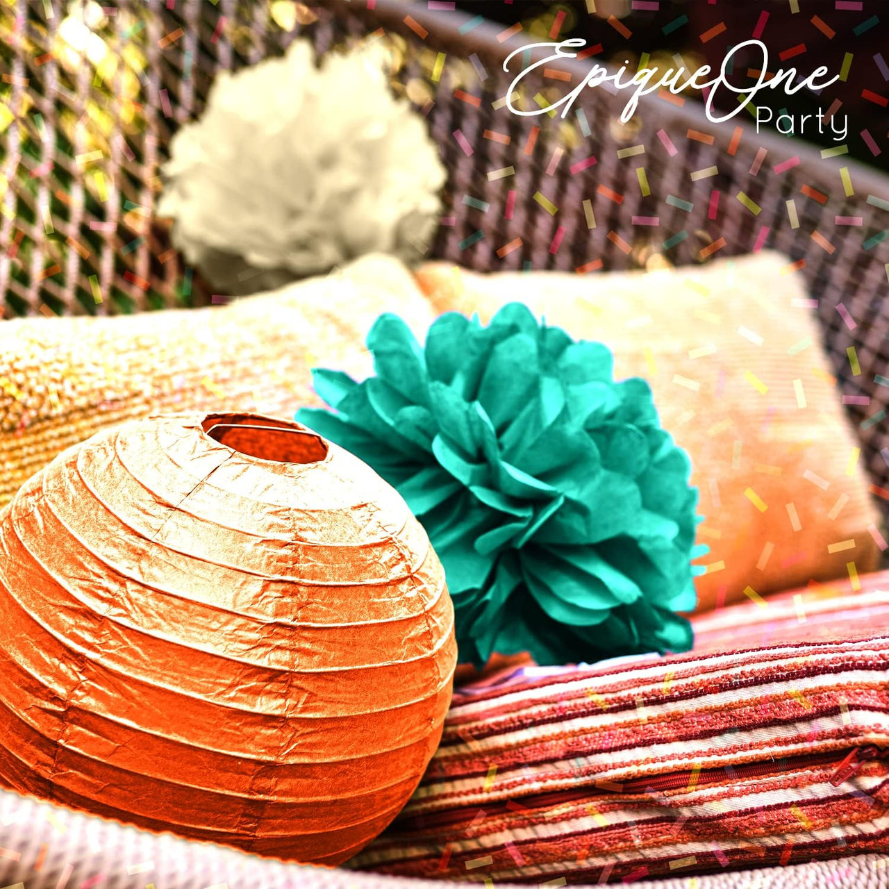 EpiqueOne 22 - Piece Party Decoration Kit – Mint, Peach, Ivory - liquidation.store