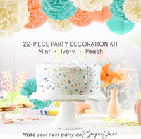 Thumbnail for EpiqueOne 22 - Piece Party Decoration Kit – Mint, Peach, Ivory - liquidation.store