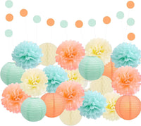 Thumbnail for EpiqueOne 22 - Piece Party Decoration Kit – Mint, Peach, Ivory - liquidation.store