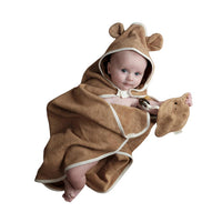 Fabelab Hooded Baby Towel - Bear (Caramel) - liquidation.store