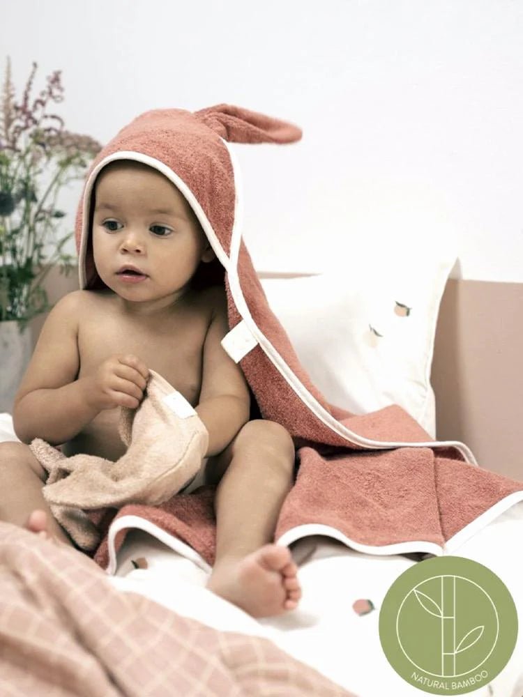 Fabelab Hooded Junior Towel - Bunny (Old Rose) - liquidation.store