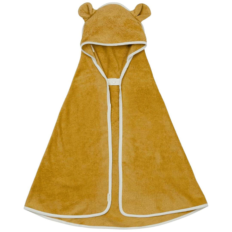 Fabelab Organic Bamboo Hooded Baby Towel - Bear (Ochre) - liquidation.store