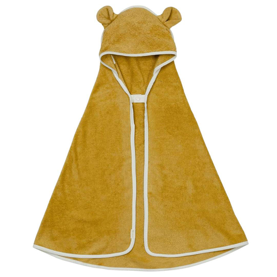 Fabelab Organic Bamboo Hooded Junior Kids Towel - Bear (Ochre) - liquidation.store