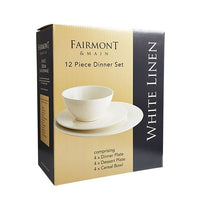 Thumbnail for Fairmont & Main 12 Piece Dinner Set - White Linen WL13 - liquidation.store