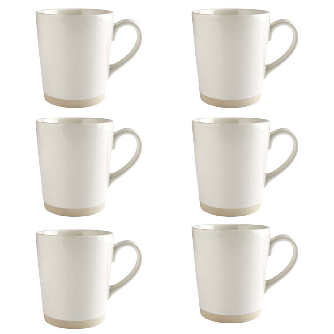 Fairmont & Main 340ml Mugs - Cream (Set of 6) - liquidation.store