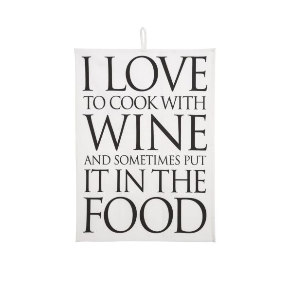 Fairmont & Main I love to cook with wine - Tea Towel - liquidation.store
