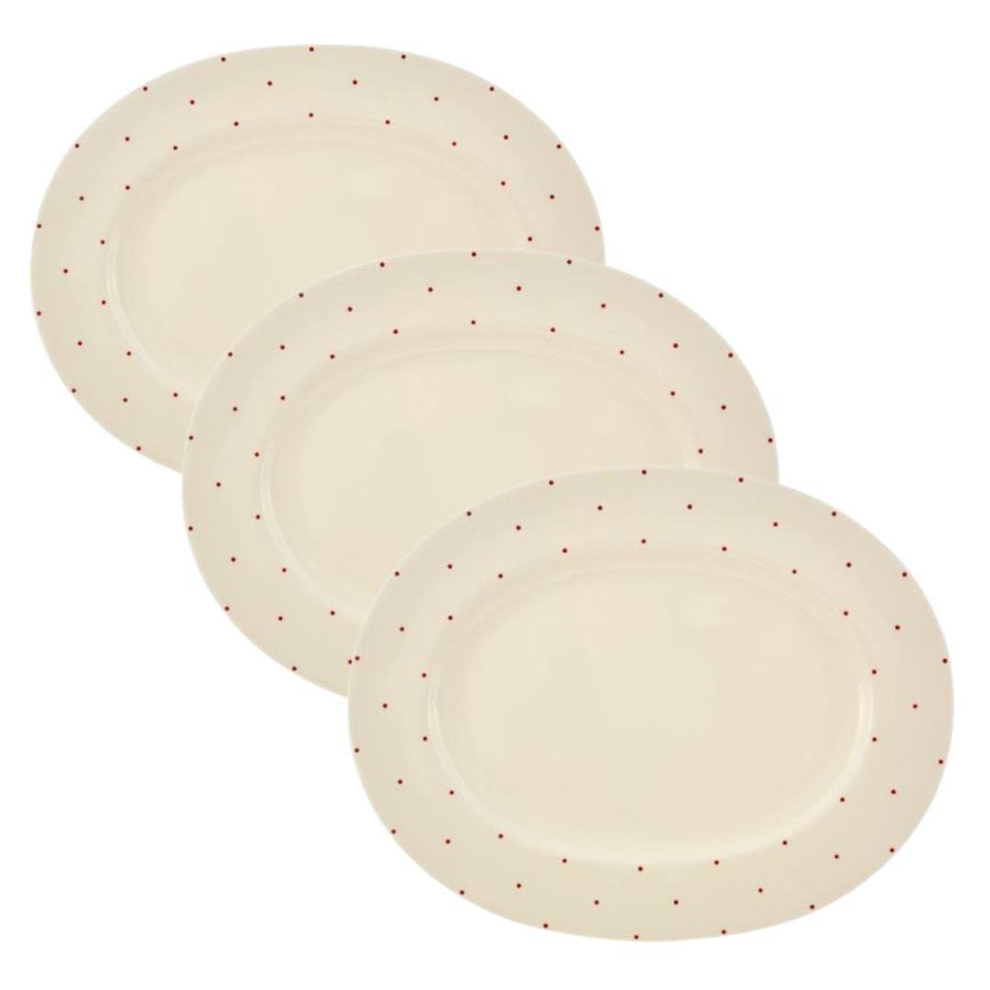 Fairmont & Main Oval Platter - Little Red Dot (Set of 3) - liquidation.store