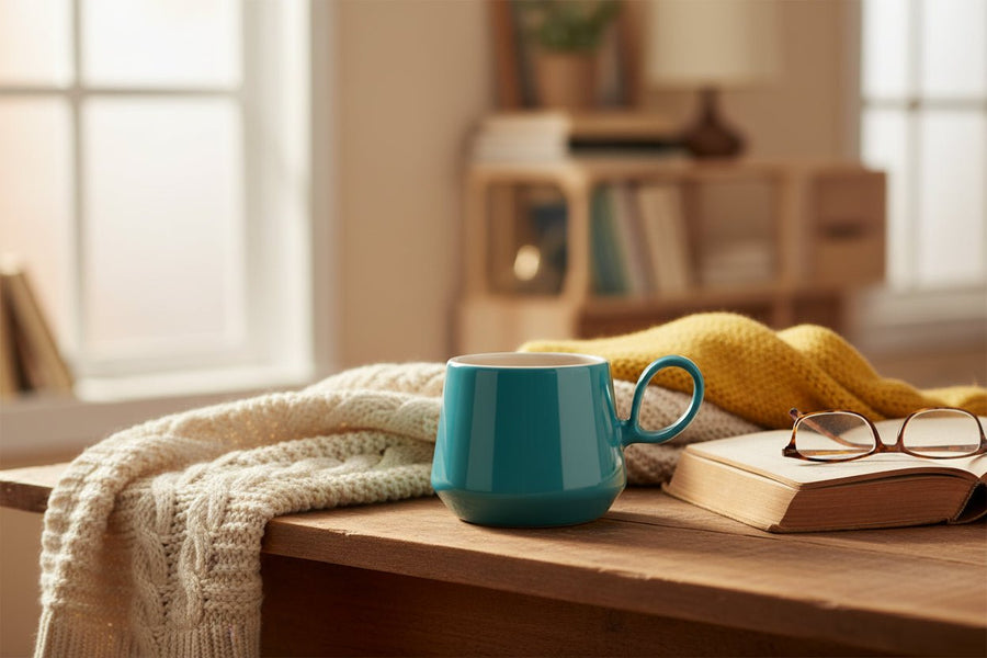 Fairmont & Main Sea Green Mugs - Retro Flared (Set of 4) RT38SG - liquidation.store