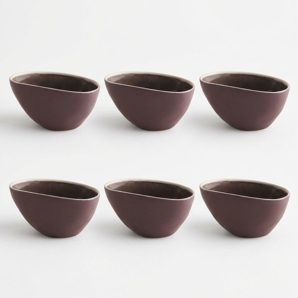 Fairmont & Main Small Dip Bowls - Vie Naturelle Aubergine (6 Pack) - liquidation.store