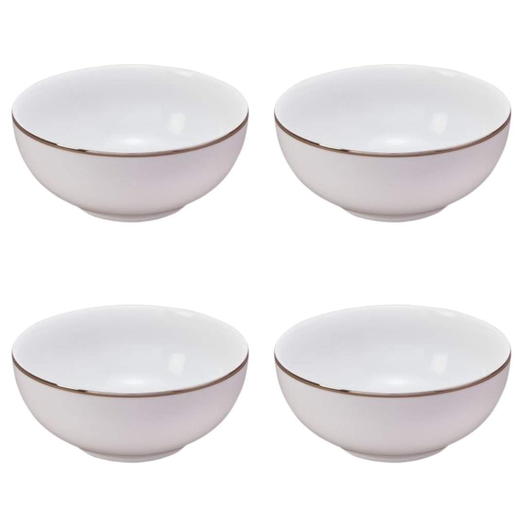Fairmont & Main Soup/Cereal Bowls - White Porcelain (Set of 4) - liquidation.store