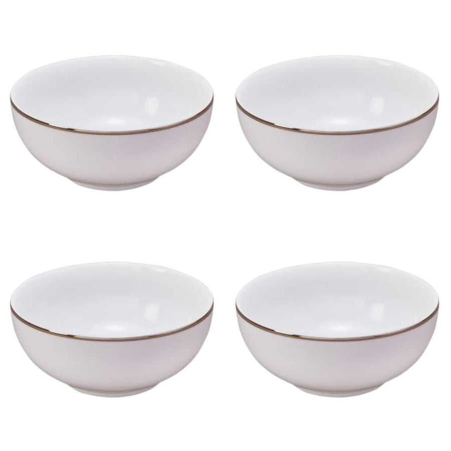 Fairmont & Main Soup/Cereal Bowls - White Porcelain (Set of 4) - liquidation.store