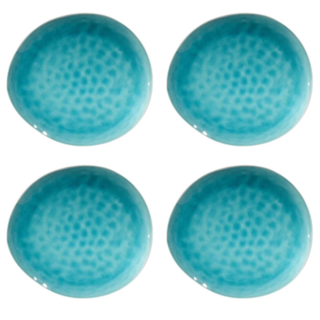 Fairmont & Main Turquoise Dinner Plates (Set of 4) - liquidation.store