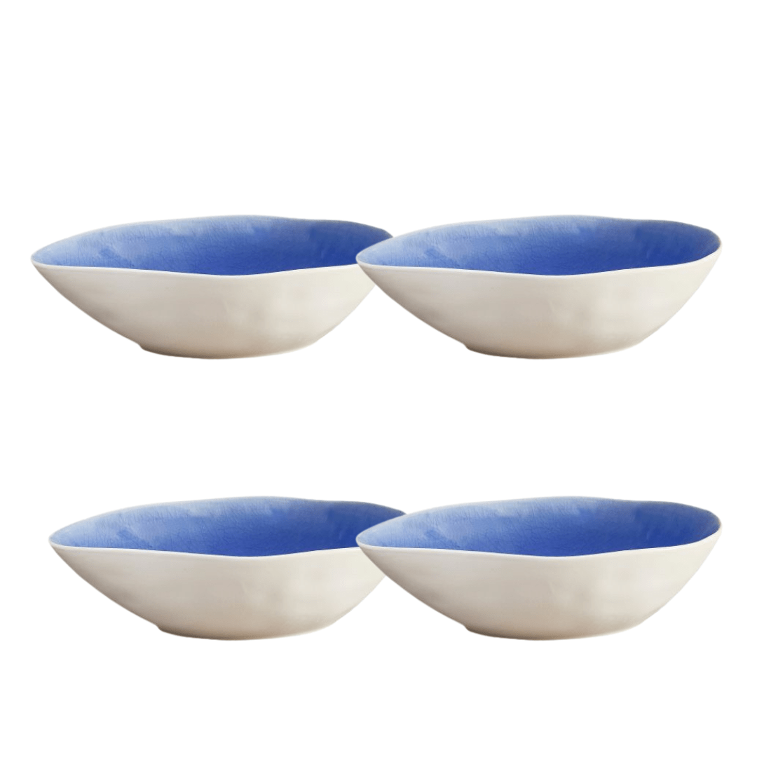 Fairmont & Main Vie Naturelle Blue Soup Bowls x 4 - liquidation.store
