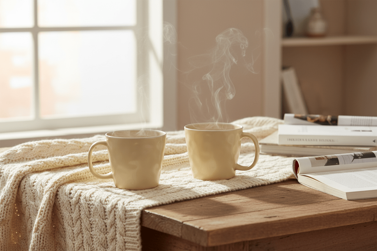 Fairmont & Main Vie Naturelle Cream Mugs - (Set of 4) - liquidation.store