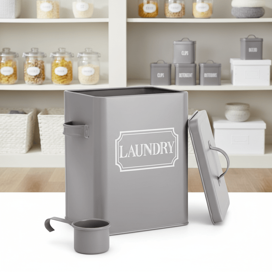 Farmlyn Creek Metal Laundry Storage Container with Lid and Handles 3 litre - liquidation.store