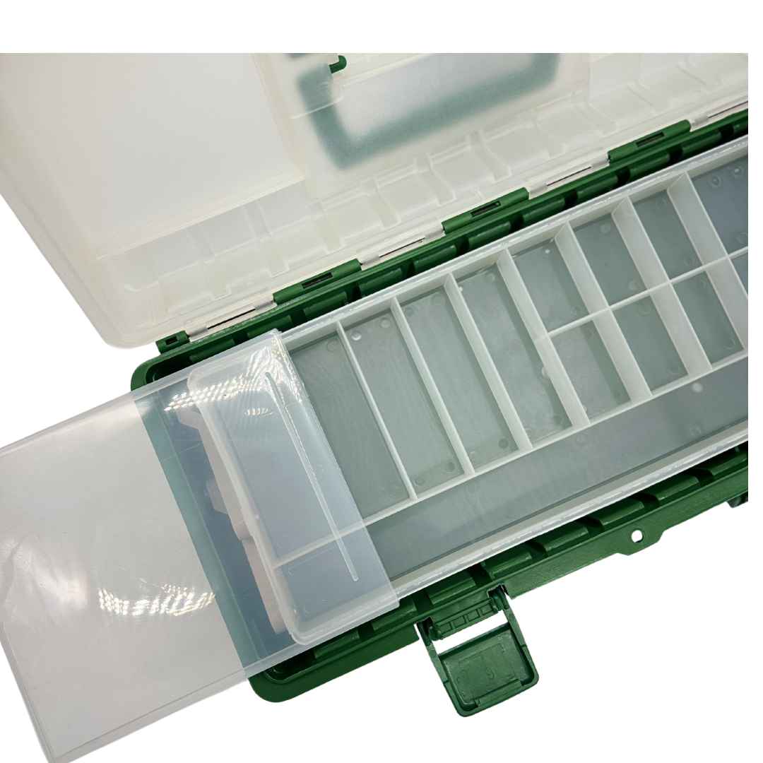 Fishing Tackle Box - Green (36cm) - liquidation.store