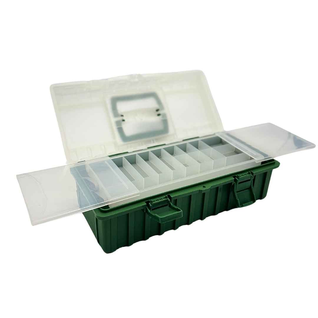 Fishing Tackle Box - Green (36cm) - liquidation.store