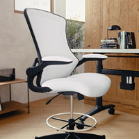 Thumbnail for Flash Furniture Drafting Chair - White Mesh - liquidation.store