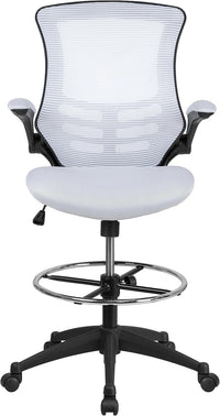 Thumbnail for Flash Furniture Drafting Chair - White Mesh - liquidation.store
