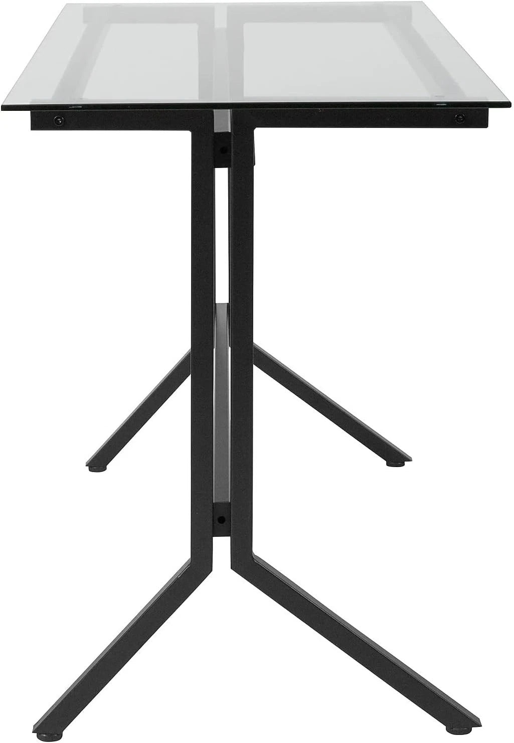 Flash Furniture Glass Computer Desk with Black Metal Frame - liquidation.store