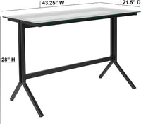 Thumbnail for Flash Furniture Glass Computer Desk with Black Metal Frame - liquidation.store