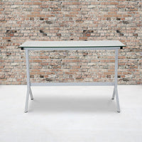 Thumbnail for Flash Furniture Glass Computer Desk with White Metal Frame - liquidation.store