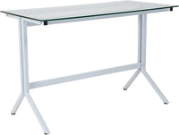 Thumbnail for Flash Furniture Glass Computer Desk with White Metal Frame - liquidation.store