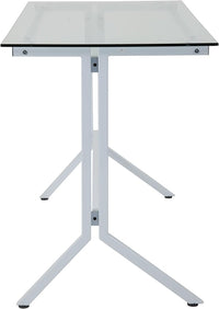 Thumbnail for Flash Furniture Glass Computer Desk with White Metal Frame - liquidation.store