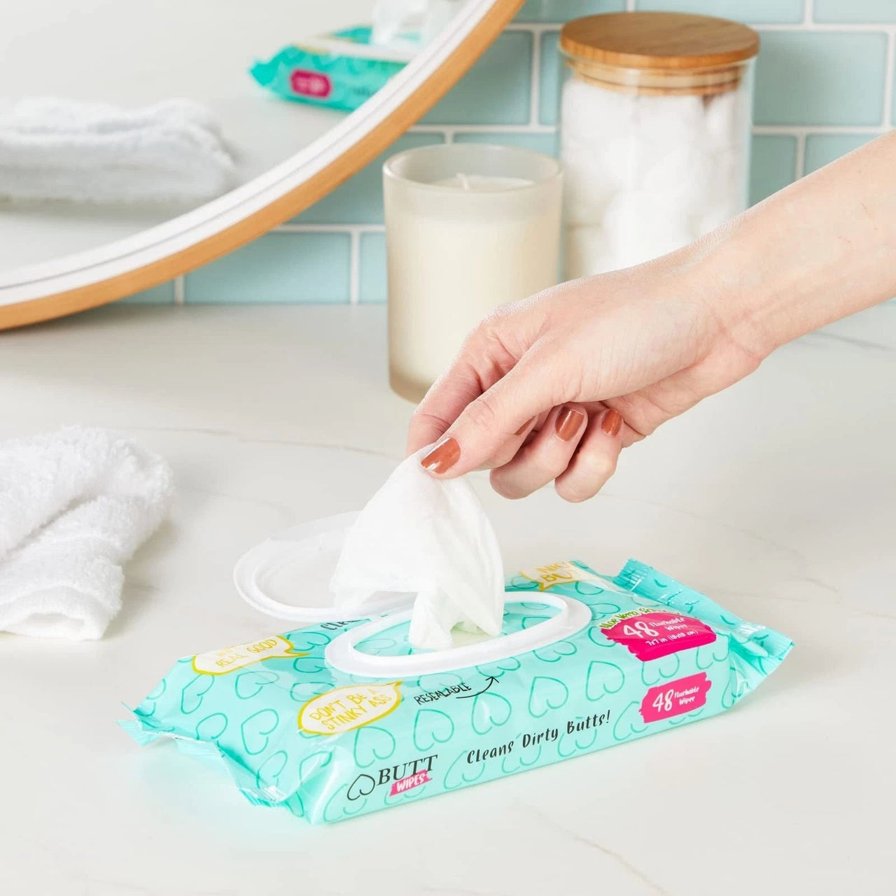 Flushable Butt Wipes - 10 Pack (Aloe Vera Scented) - liquidation.store