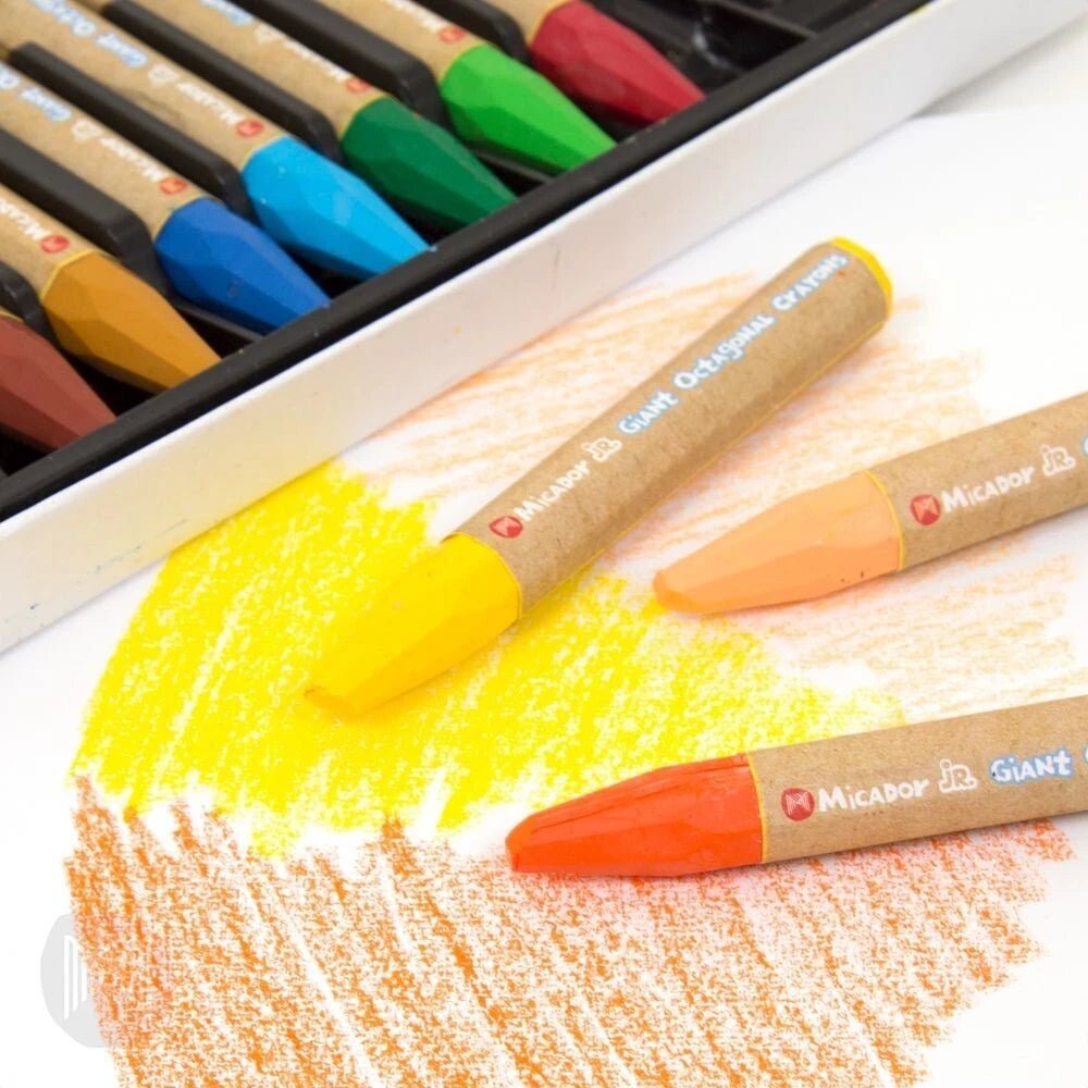 Giant Octagonal Crayons - 12 Colours (3+YRS) - liquidation.store