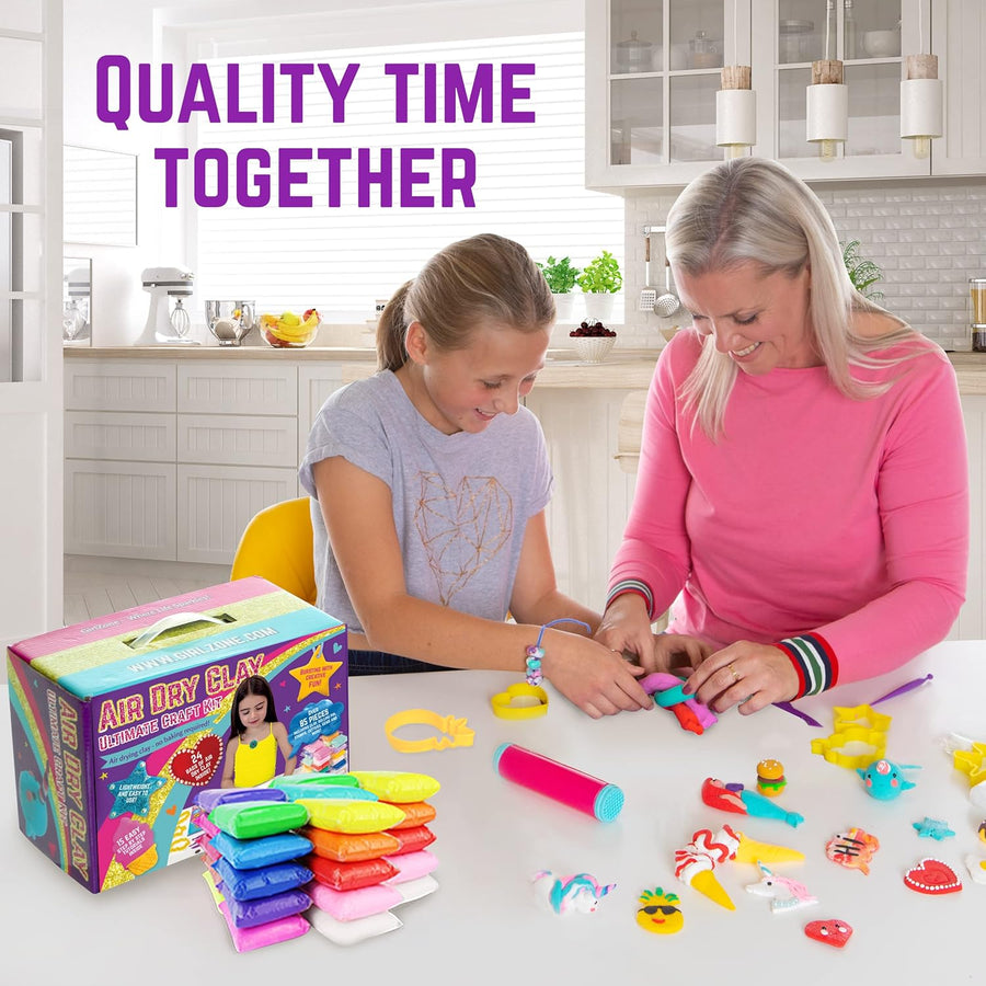 GirlZone Air Dry Clay Ultimate Craft Kit for Kids - liquidation.store