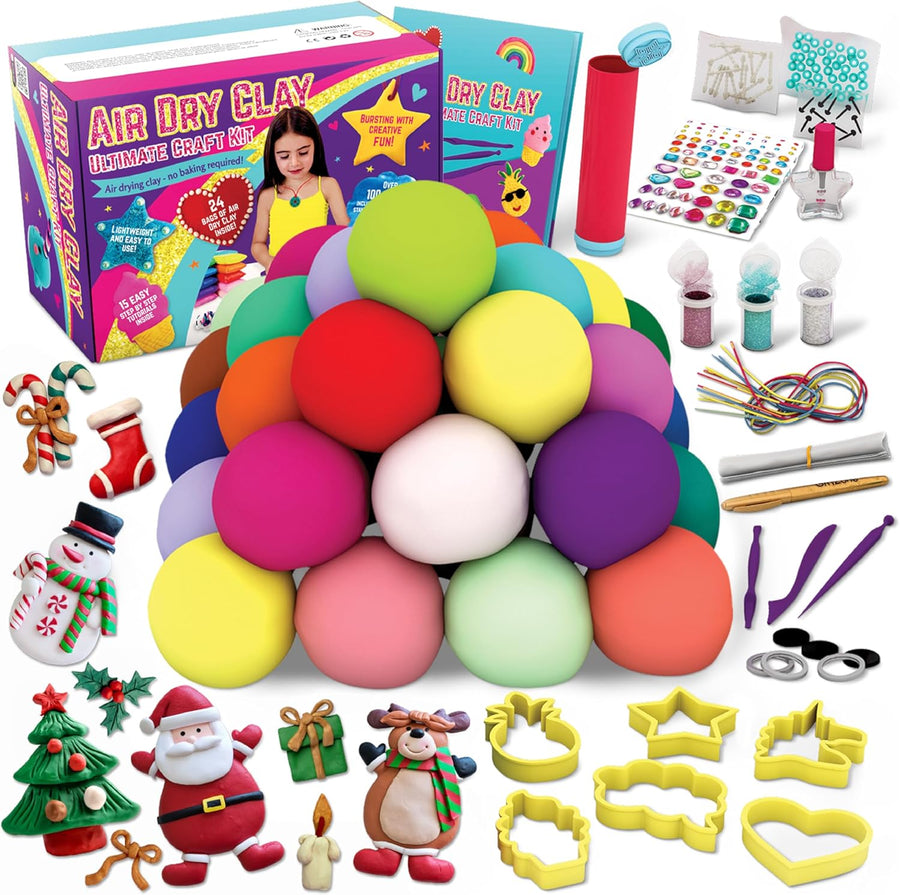 GirlZone Air Dry Clay Ultimate Craft Kit for Kids - liquidation.store