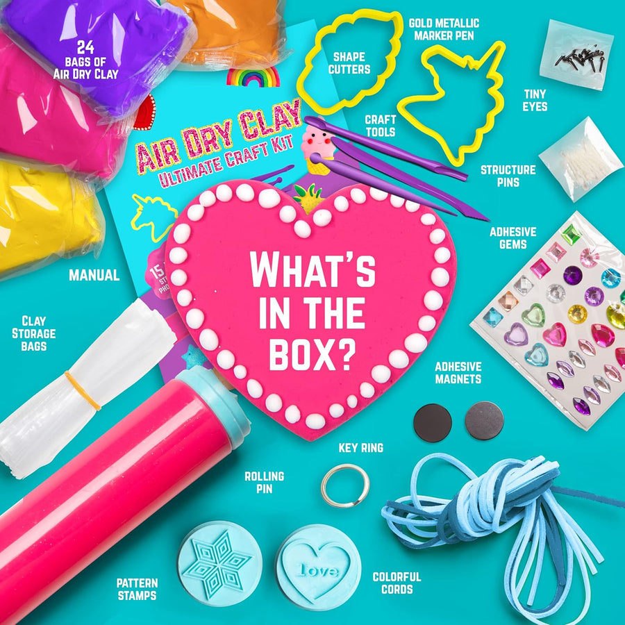 GirlZone Air Dry Clay Ultimate Craft Kit for Kids - liquidation.store