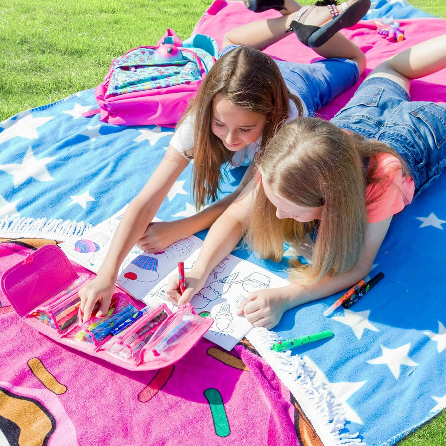 GirlZone Arts and Crafts Fruit Scented Markers and Pencil Case - liquidation.store