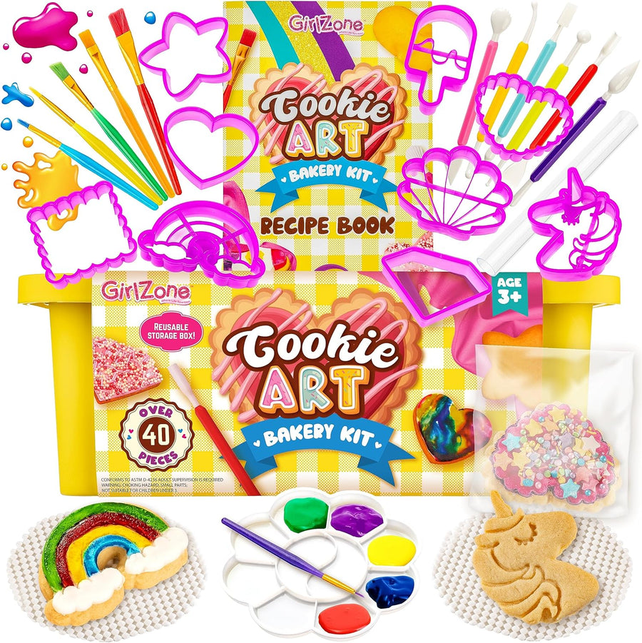 GirlZone Cookie Art Bakery Kit - Decorate Cookies Using Baking Accessories - liquidation.store