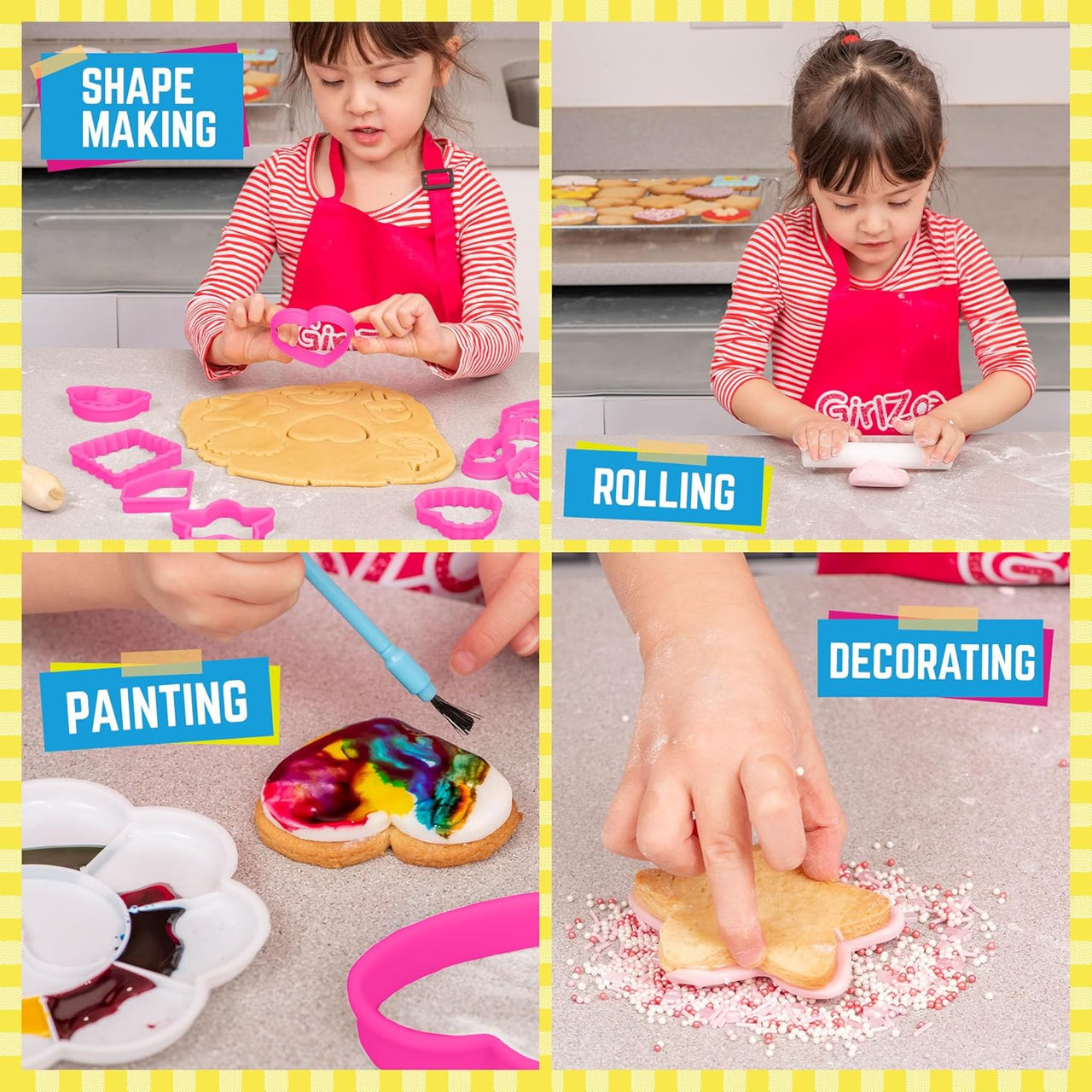 GirlZone Cookie Art Bakery Kit - Decorate Cookies Using Baking Accessories - liquidation.store