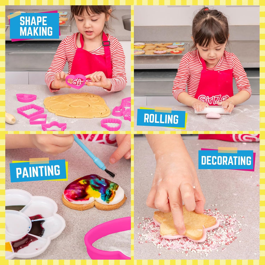 GirlZone Cookie Art Bakery Kit - Decorate Cookies Using Baking Accessories - liquidation.store