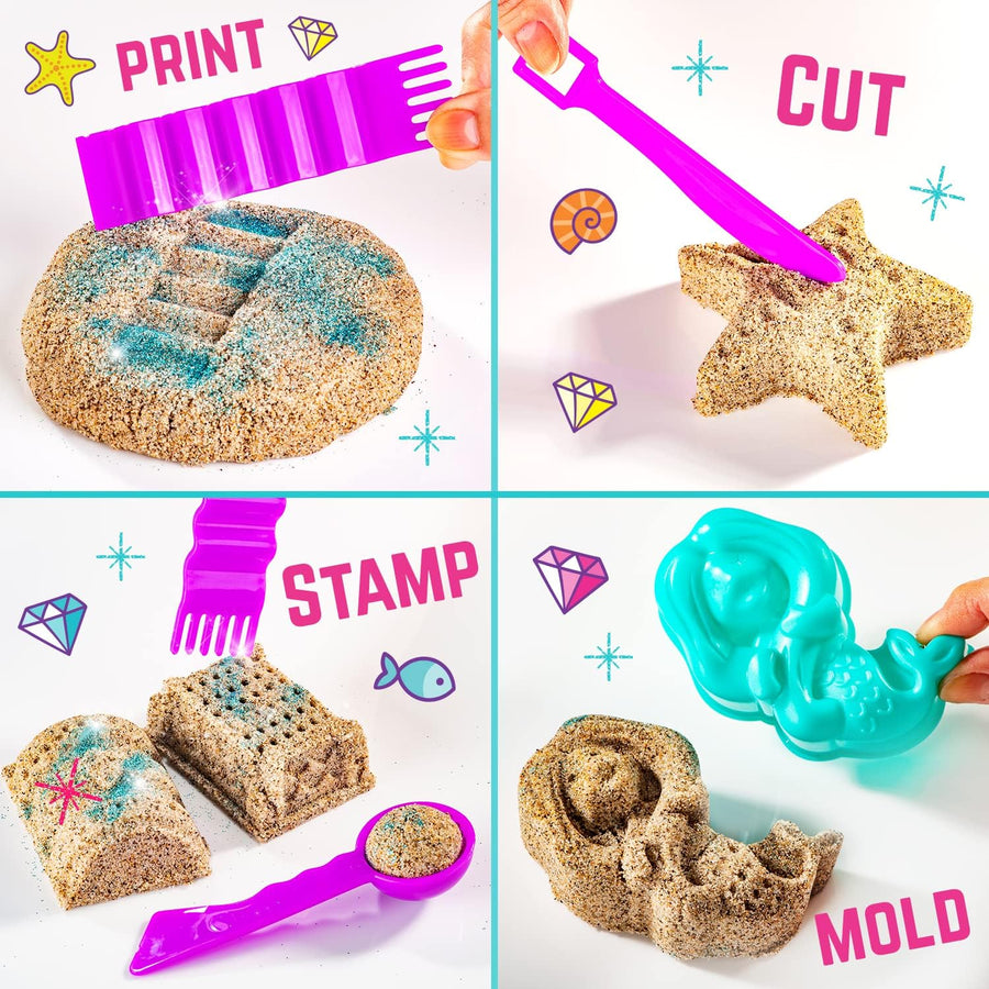 GirlZone Mermaid Treasures Play Sand Kit - liquidation.store